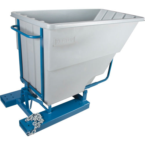 Self-dumping containers, Polyethylene, 1-1/10 yd(3), Gray - MP156