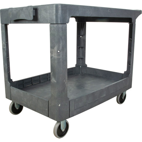 Chariot utilitaire pour l'entretien avec tablette plate, 2 tiers, 25-1/4" x 32-1/4" x 44", Capacité 550 lb - MP642