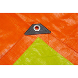 Bâche tissée robuste haute visibilité, Vert/Orange, 40' x 60' x 12 mils - NAA098
