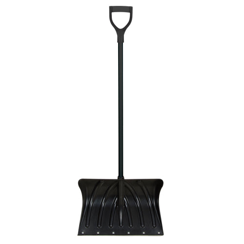 Poly Snow Shovel with Steel Wear Strip, Polypropylene Blade, 19-3/4" Width, D-Grip Handle, Wear Strip Included - NM809