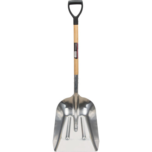 Hollow Shovel, Wood, Aluminum Blade, D-Grip Handle, 24-1/2" Length - NM985