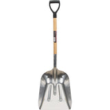 Hollow Shovel, Wood, Aluminum Blade, D-Grip Handle, 24-1/2" Length - NM985