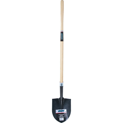 Heavy-duty round shovel, carbon steel blade, hardwood, straight handle - NN236