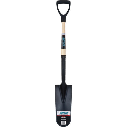 Heavy-Duty Drain Scoop, Carbon Steel, 16" x 6" Blade, 29" L, D-Grip Handle - NN239