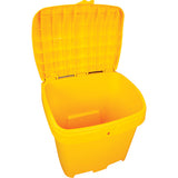 Salt and Sand Container, With Hasp, 21" x 27" x 26", 4.24 cu ft, Yellow - NO614