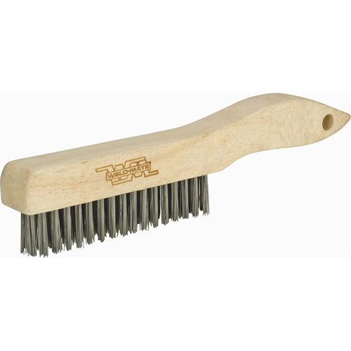 Industrial Skid Handle Scratch Brushes, Stainless Steel, 3 x 16 Rows of Wire, 10-1/2" Length - NT613
