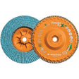 Walter Enduro-Flex Alu flap disc, 60 grit, 6 in., shown from both sides