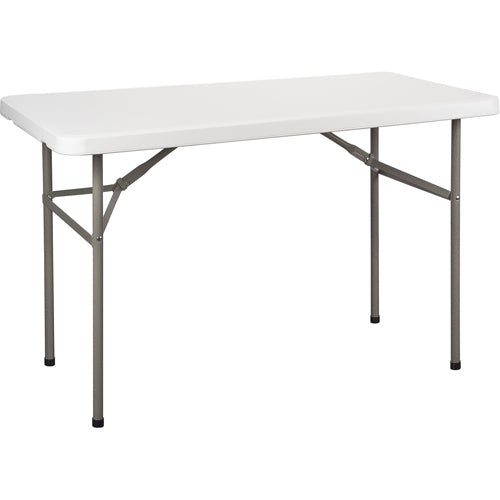 Folding Table, Rectangular, 48" W x 24" L, Polyethylene, White - ON598