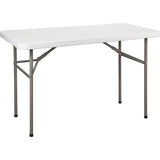 Folding Table, Rectangular, 48" W x 24" L, Polyethylene, White - ON598