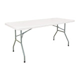 Folding Table, Rectangular, 60" W x 30" L, Polyethylene, White - OR328