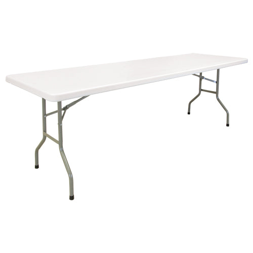 Folding Table, Rectangular, 96" W x 30" L, Polyethylene, White - ON600