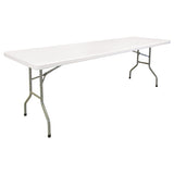 Folding Table, Rectangular, 96" W x 30" L, Polyethylene, White - ON600