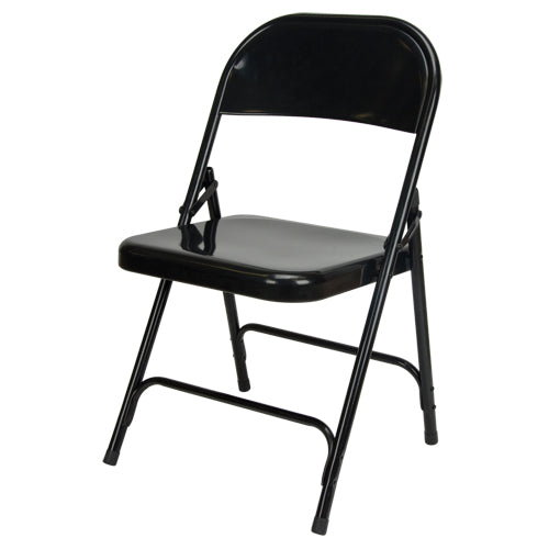 Chaise pliante, Acier, Noir, Capacité 300 lb - OP960
