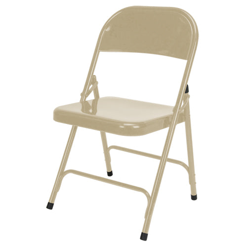 Folding Chair, Steel, Beige, 300 lb Capacity - OP961