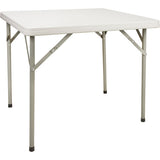 Folding Table, Square, 34" W x 34" L, Polyethylene, White - OQ714