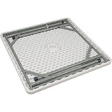 Folding Table, Square, 34" W x 34" L, Polyethylene, White - OQ714