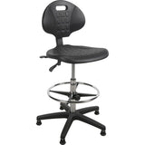 Sturdy and Ergonomic Stool, Stationary, Adjustable, 39” - 48”, Polyurethane Seat, Black - OR066