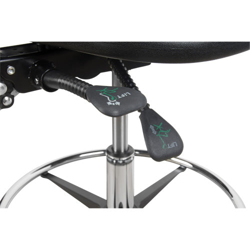 Sturdy and Ergonomic Stool, Stationary, Adjustable, 39” - 48”, Polyurethane Seat, Black - OR066