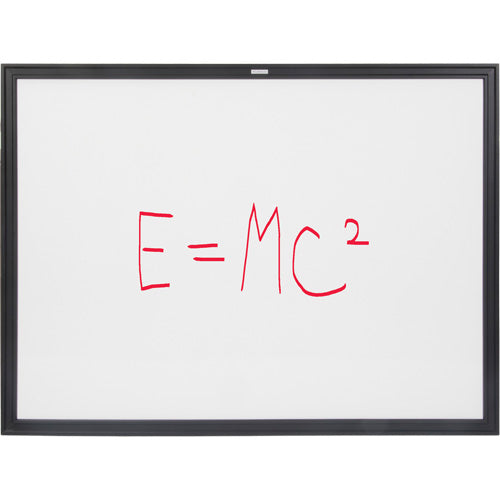 Black MDF Framed Whiteboard, Dry Erase/Magnetic, 48" W x 36" H - OR132