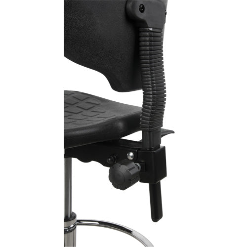 Sturdy and ergonomic stool, mobile, adjustable, 39" - 48", polyurethane seat, black - OR330