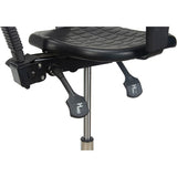 Heavy Duty Ergonomic Stool with Adjustable Armrests, Stationary, Adjustable, 39" - 48", Polyurethane Seat, Black - OR333