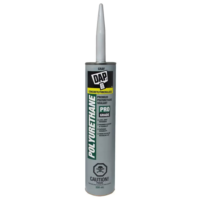 DAP gray polyurethane sealant cartridge for concrete and fiberglass, 300 mL