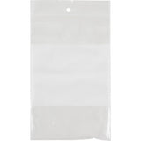 Poly Bags with White Write-On Space, Resealable, 6" x 4", 2 mils - PF926