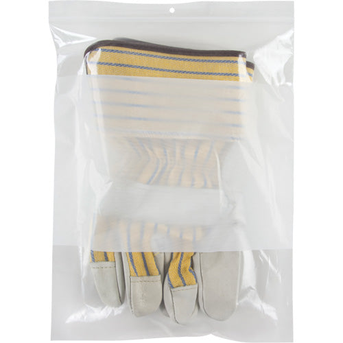 Poly Bags with White Write-On Space, Resealable, 12" x 9", 2 mils - PF951