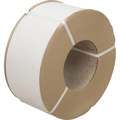 Strapping, Polypropylene, 3/8" W x 12900' L, White, Machine Gauge - PF983