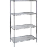 Étagères robustes en treillis chromaté, Tiers 4, 36" la x 63" h x 18" p - RL059