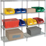 Étagères robustes en treillis chromaté, Ensemble Ajout, Tiers 4, 36" la x 63" h x 18" p - RL060