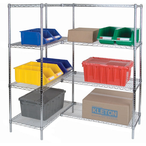 Étagères robustes en treillis chromaté, Ensemble Ajout, Tiers 4, 36" la x 63" h x 18" p - RL060