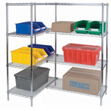 Étagères robustes en treillis chromaté, Ensemble Ajout, Tiers 4, 36" la x 63" h x 18" p - RL060