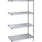Étagères robustes en treillis chromaté, Ensemble Ajout, Tiers 4, 36" la x 63" h x 18" p - RL060