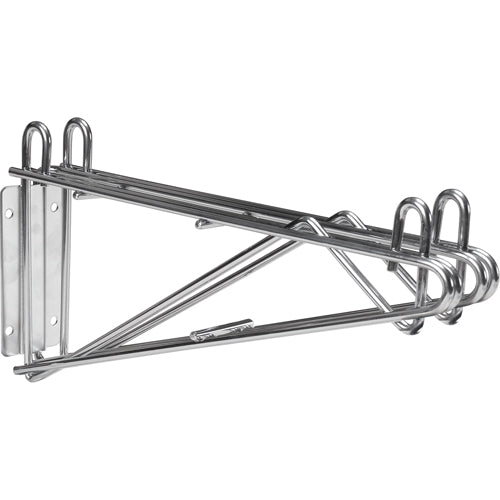 Support mural direct pour étagère en treillis chromaté, Double Support, 200 lb Capacité, 14" p - RL613