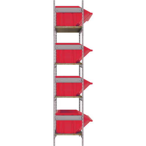 Étagères larges avec bacs géants en plastique, Acier, Sans boulons, Capacité 800 lb, 66" la x 72" h x 18" p - RL980