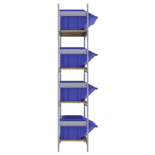 Étagères larges avec bacs géants en plastique, Acier, Sans boulons, Capacité 800 lb, 66" la x 72" h x 18" p - RL981