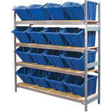 Étagères larges avec bacs géants en plastique, Acier, Sans boulons, Capacité 800 lb, 66" la x 72" h x 18" p - RL981