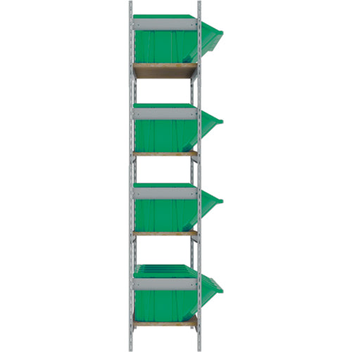 Étagères larges avec bacs géants en plastique, Acier, Sans boulons, Capacité 800 lb, 66" la x 72" h x 18" p - RL982