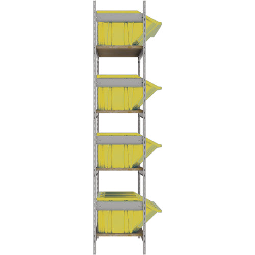 Étagères larges avec bacs géants en plastique, Acier, Sans boulons, Capacité 800 lb, 66" la x 72" h x 18" p - RL983