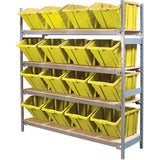 Étagères larges avec bacs géants en plastique, Acier, Sans boulons, Capacité 800 lb, 66" la x 72" h x 18" p - RL983