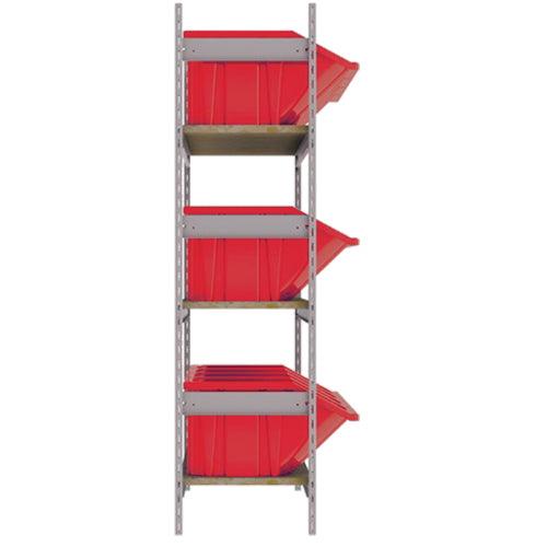 Étagères larges avec bacs géants en plastique, Acier, Sans boulons, Capacité 800 lb, 66" la x 60" h x 18" p - RL984