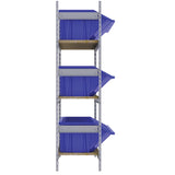 Étagères larges avec bacs géants en plastique, Acier, Sans boulons, Capacité 800 lb, 66" la x 60" h x 18" p - RL985