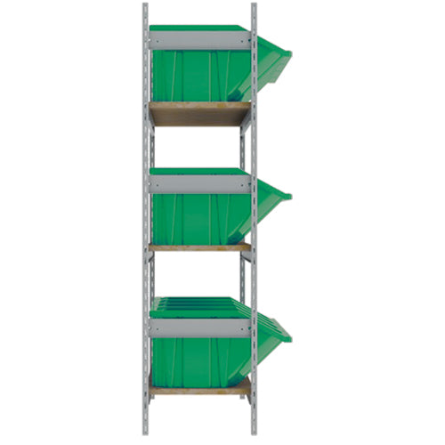 Étagères larges avec bacs géants en plastique, Acier, Sans boulons, Capacité 800 lb, 66" la x 60" h x 18" p - RL986