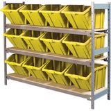 Étagères larges avec bacs géants en plastique, Acier, Sans boulons, Capacité 800 lb, 66" la x 60" h x 18" p - RL987
