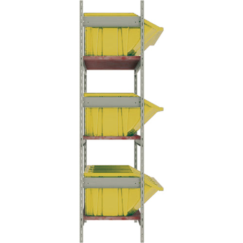 Étagères larges avec bacs géants en plastique, Acier, Sans boulons, Capacité 800 lb, 66" la x 60" h x 18" p - RL987