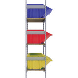 Étagères larges avec bacs géants en plastique, Acier, Sans boulons, Capacité 800 lb, 66" la x 60" h x 18" p - RL988