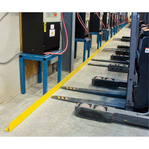 Rails protecteurs arrêts de charge avec ancrage au sol, Acier, 48" lo x 5" h, Jaune - RN065