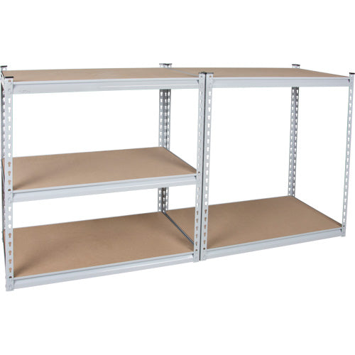 Rayonnage robuste, Acier, Sans boulons, Capacité 1200 lb, 48" la x 72" h x 18" p - RN457