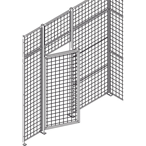 Porte basculante standard pour cloison en treillis métallique, 4' la x 7' h - RN627